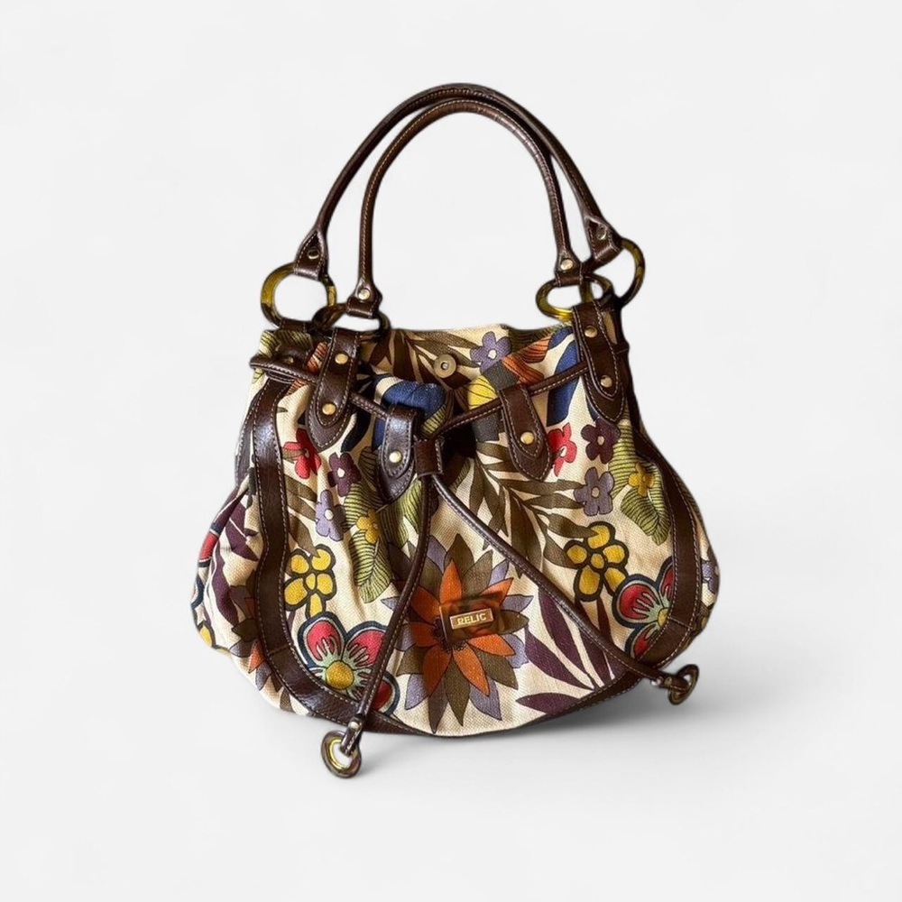 Fossil Brown Floral Shoulder Bag